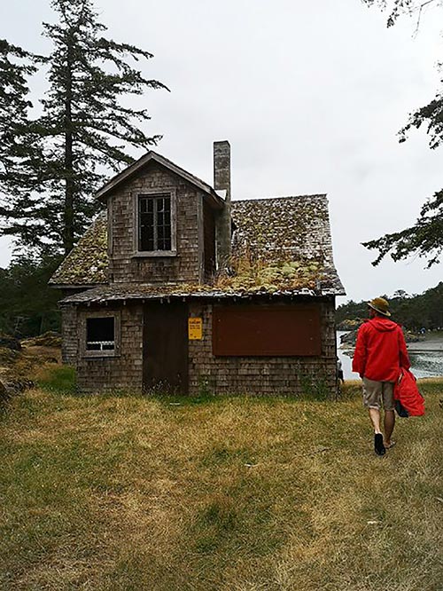 Dilapidated house on the island